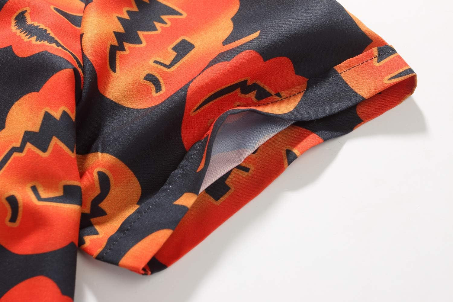 Mens Halloween Shirt, Short Sleeve Pumpkins Shirts Button down Light Weight Causal