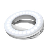 40 LED Selfie Ring USB Rechargeable Fill Light Mini Portable Clip-On Flash Light for Cell Phones Ipad Laptop