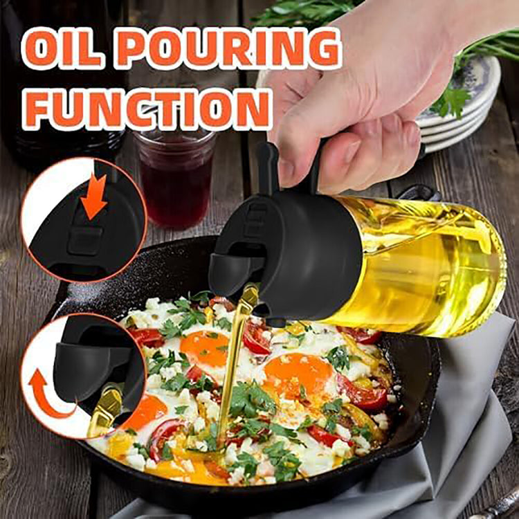 16Oz Oil Dispenser Bottle 2 in 1 Olive Oil Sprayer for Kitchen Cooking 470Ml