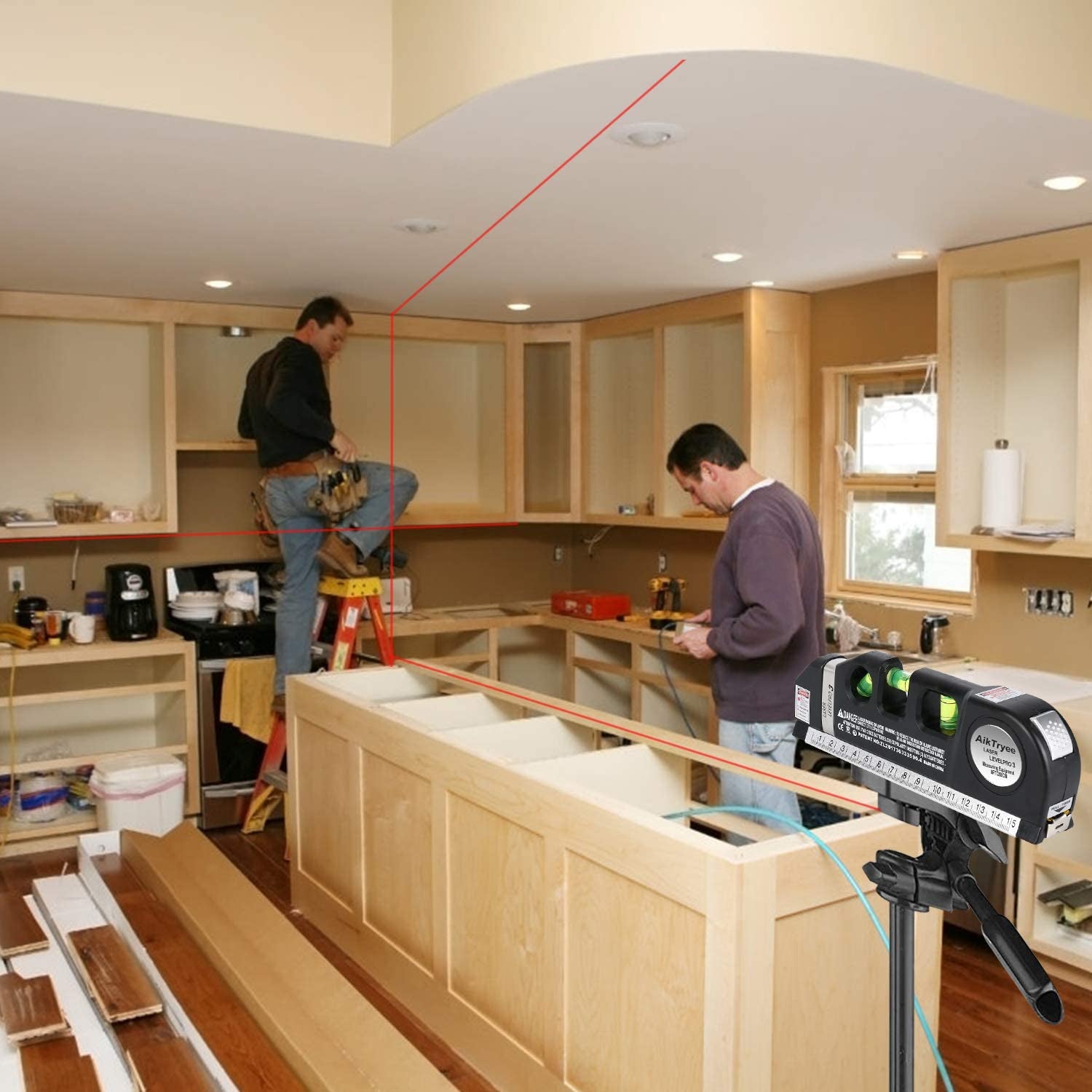 Laser Level Line Tool, Multipurpose Laser Level Kit Standard Cross Line Laser Le