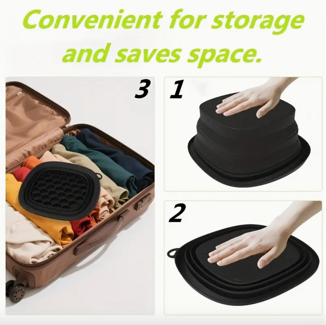 Facial Ice Bath Bowl – Foldable Silicone Cold Therapy Skincare Tool (Black)