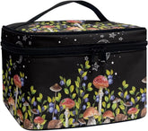 Mushroom Blueberry Portable Makeup Bag Makeup Organizer Large Capacity Travel Cosmetic Bag for Women and Girls