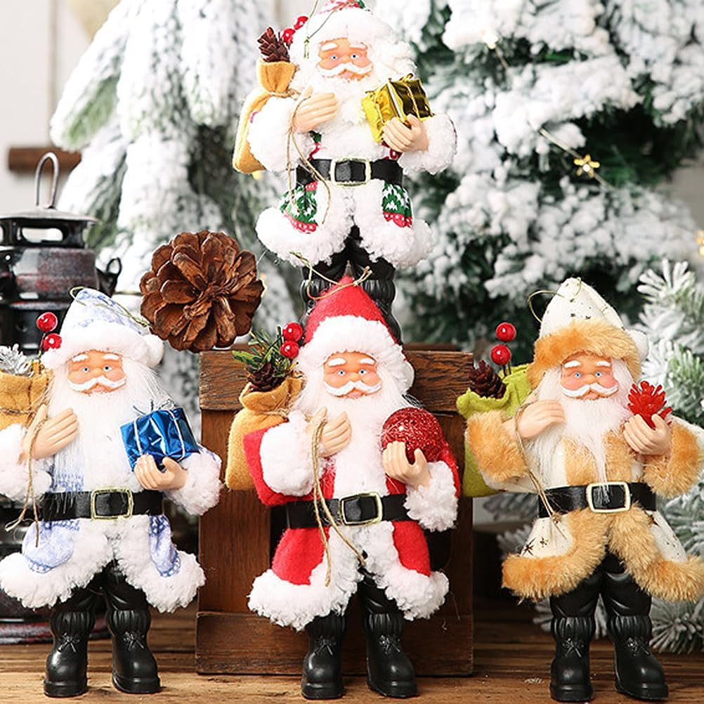 Christmas Standing Santa Claus Figurine Decor Christmas Ornaments Santa Collectors for Home Table Tiered Tray Decorations