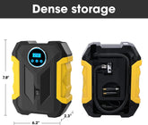 , Black/Yellow 12 V 150 PSI Portable Tire Inflator Air Compressor Pump