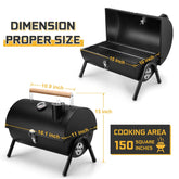 Portable Outdoor Tabletop Charcoal Grill with Accessories Tools, Multi-Functional Barbecue Smoker for Backyard Camping Picnics Beach, Compact & Heavy Duty