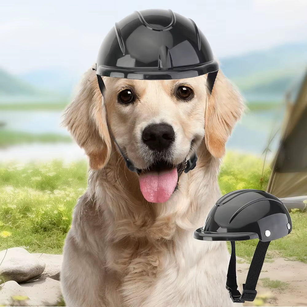 Pet Dog Helmets Pet Motorcycle Headgear Adjustable Puppy Safety Helmet Pet Locomotive Helmet Handsome Dog Accessories