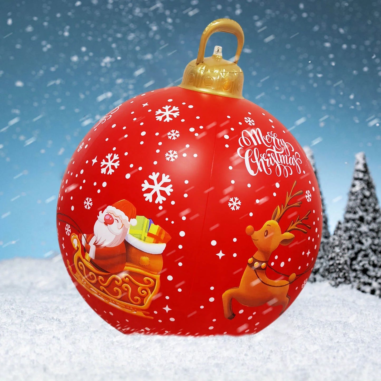 Christmas Decorations Clearance 60CM/23.62" Outdoor Christmas Inflatable Decorated Ball Giant Christmas Inflatable Ball Christmas Tree Decorations Christmas Gifts