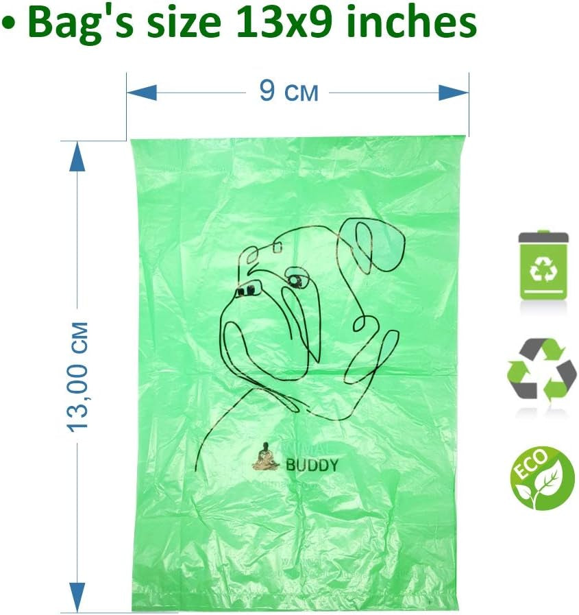 Dog Waste Bags - Disposable Biodegradable Poop Baggies - 12-Micron, No Leak or Odor Doggie Poopy Container - Recyclable Paper Box - 9X13" Roll, Lavender Scented, 500 Pieces
