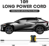 , Black/Yellow 12 V 150 PSI Portable Tire Inflator Air Compressor Pump