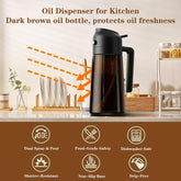 Oil Sprayer for Cooking, Kitchen Maiden 2 in 1 Spray and Pour Olive Oil Dispense