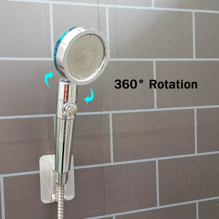 Filtered Turbo Propeller Bathroom Shower Head High Pressure Water Saving Stop Button Showerhead Water Pressure Adjustable Shower