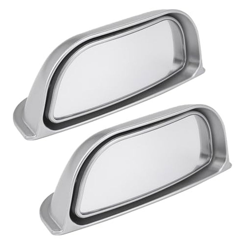 2PCS Adjustable Blind Spot Mirrors for Car Rear Seat - Wide Angle Convex Silver