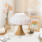 Wooden Mushroom Lamp, Mushroom Bedside Table Light, 3 Colors Adjustable LED Small Night Light
