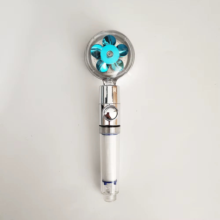 Filtered Turbo Propeller Bathroom Shower Head High Pressure Water Saving Stop Button Showerhead Water Pressure Adjustable Shower