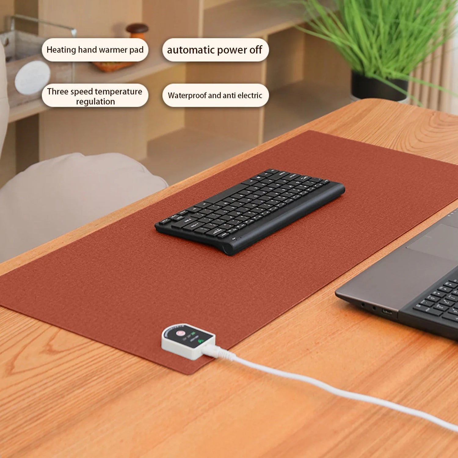 Heated Mouse Pad,Heated Desk Pad,Heated Desk Mat,Warm Desk Pad,Pu Leather Mouse Pad,Electric Heating Mouse Pad/Heated Keyboard Pad,3 Hours Auto Shut-Off,Office & Home Desk Accessorie