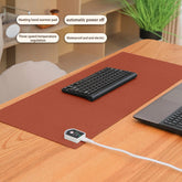 Heated Mouse Pad,Heated Desk Pad,Heated Desk Mat,Warm Desk Pad,Pu Leather Mouse Pad,Electric Heating Mouse Pad/Heated Keyboard Pad,3 Hours Auto Shut-Off,Office & Home Desk Accessorie