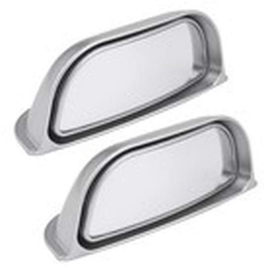 2PCS Adjustable Blind Spot Mirrors for Car Rear Seat - Wide Angle Convex Silver