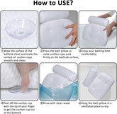 Bath Pillow for Tub Support Neck and Back, Bathtub Pillow Bath Accessories for Bathtub Women, Hot Tub Accessories for Adults White