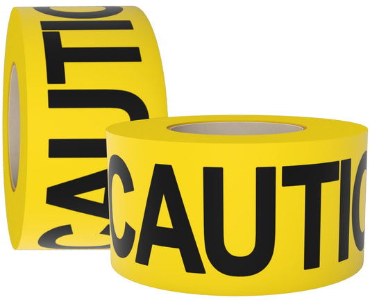 Caution Tape 2 Pack 3 Inch X 1000 Feet, Bright Yellow W/Bold Black Text, 3" Wide for Maximum Readability Strongest & Thickest Tape for Danger/Hazardous Areas