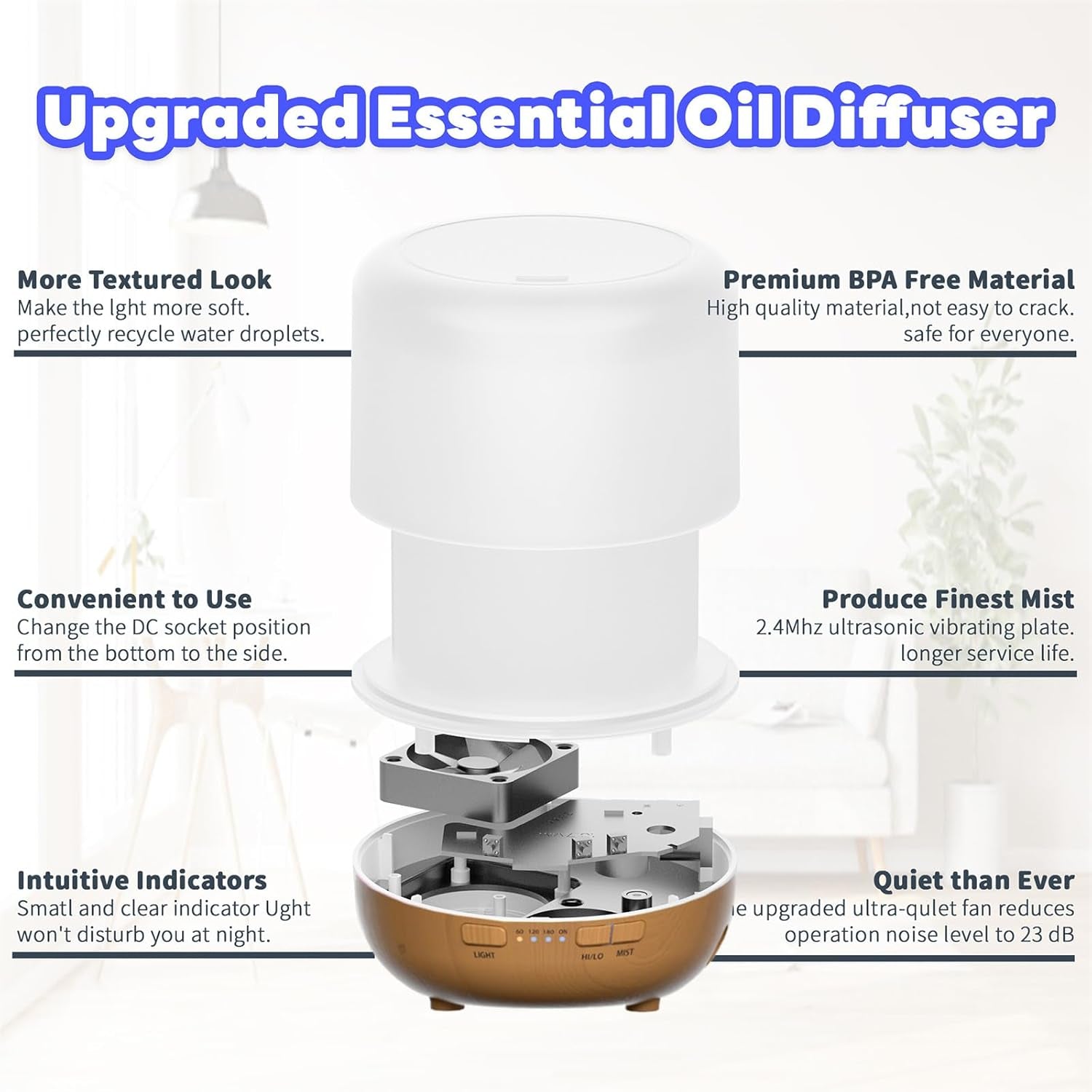 Small Cute Diffusers 200Ml Colorful Essential Oil Diffuser with Adjustable Mist Mode,Auto off Aroma Diffuser for Bedroom/Office/Home (200 ML 1 Pack Yellow)