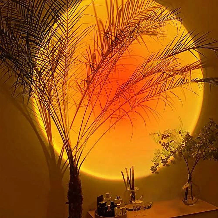Sunset Projection Lamp, 180 Degree Rotation Rainbow Projection Lamp Led Light, Romantic Visual HD Crystal Lens Sunset Night Light Projector for Party Bedroom Decor (Sunset Red)