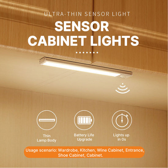 LED Motion Sensor Light under Cabinet Closet Light USB Rechargeable Strip Lamp