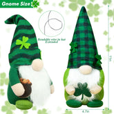St Patricks Day Decorations, 2 Pcs Shamrock Gnomes Plush St Patricks Day Gifts for Home Table Decor, 11 Inch (Green)