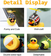 Duck Car Dashboard Decorations 3Pack Rubber Duck for Car Car Accessories Rubber Duck with Thruster Helmet Sunglasses, and Gold Chain Cool Ornaments