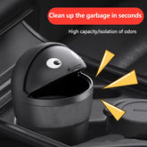 Car Trash Can Universal Auto Organizer Storage Box with Swing Lid Cute Mini Automotive Leakproof Vehicle Trash Bin for Car