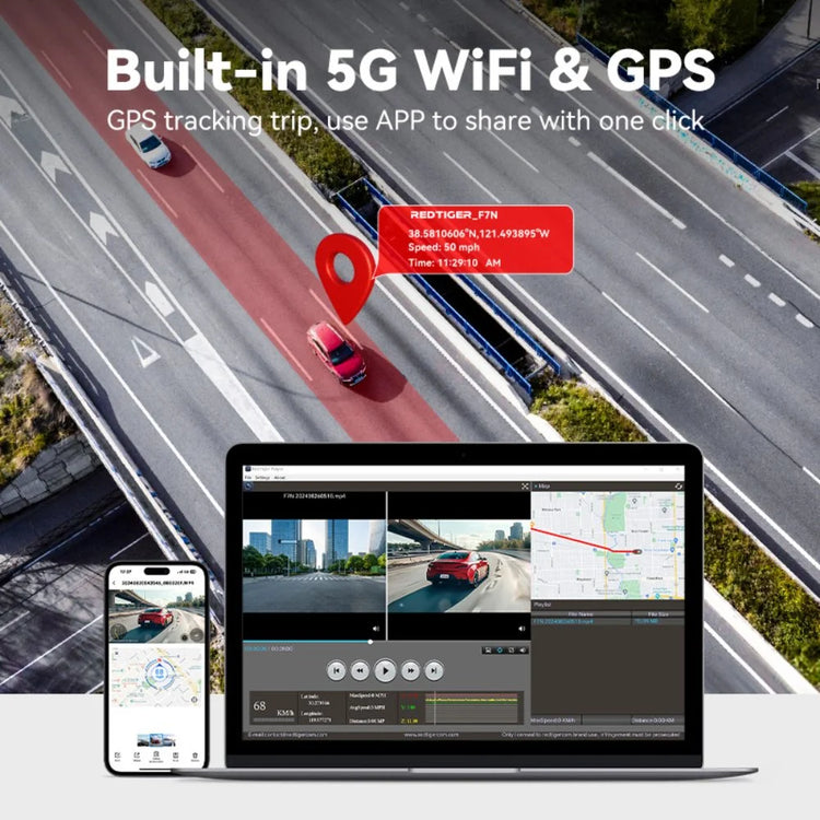 Dash Cam Front and Rear, Dash Cam 4K with Wifi & GPS, 4K/2.5K Front+1080P Rear Dashcam, Dash Camera with Night Vision, 3.18&