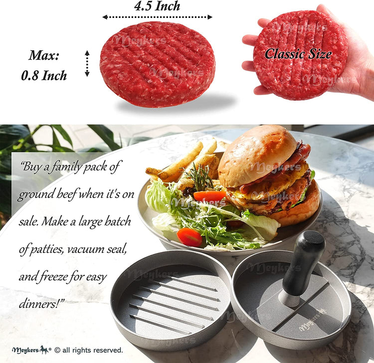 Conjunto De Prensa Para Hamburguesas Con Molde Antiadherente Y Papeles Para BBQ