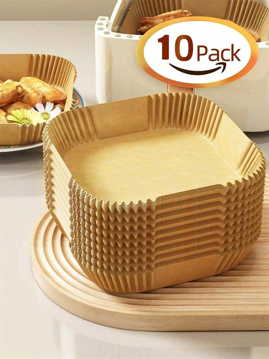 10-200Pcs Disposable Air Fryer Paper Non-Stick Kitchen Baking Airfryer Mat Oilproof Micro-Wave Barbecue Pad Baking Paper Liner
