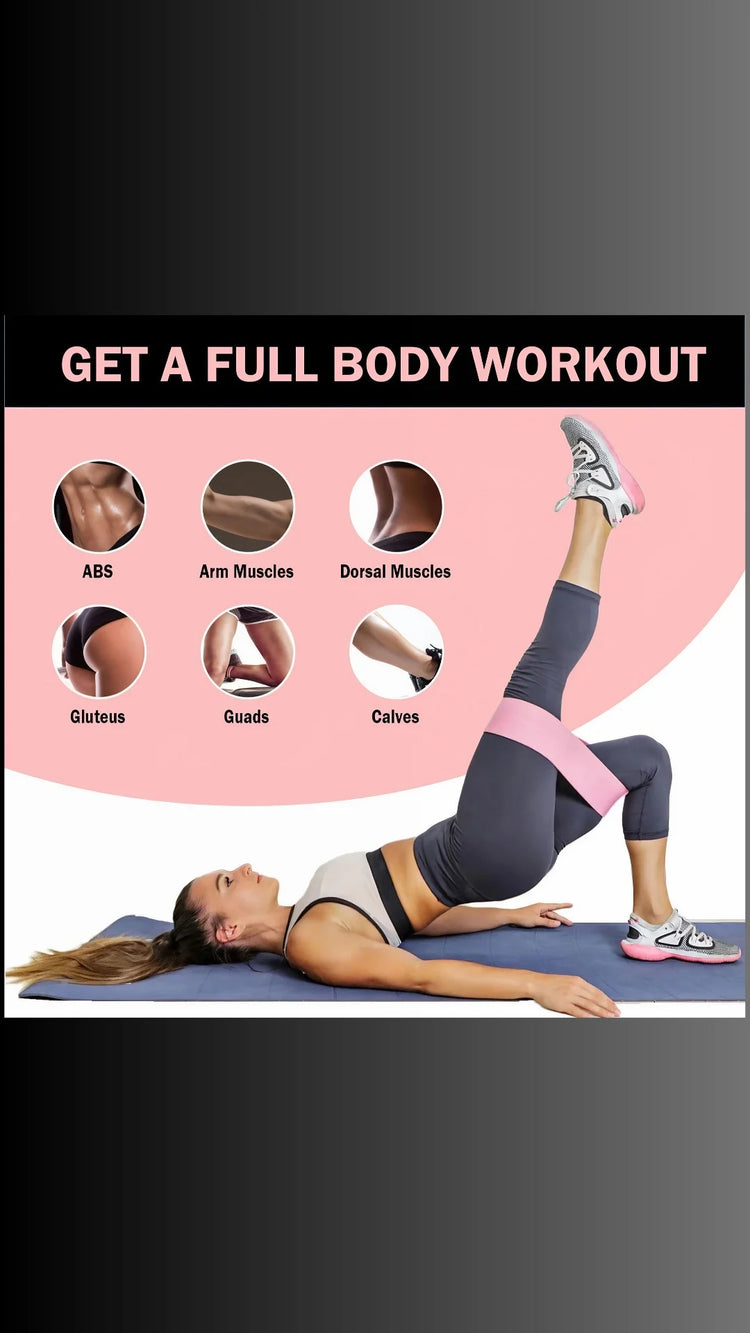 Fabric Resistance Bands for Legs and Butt Home Workout - Non Slip Booty Bands Set