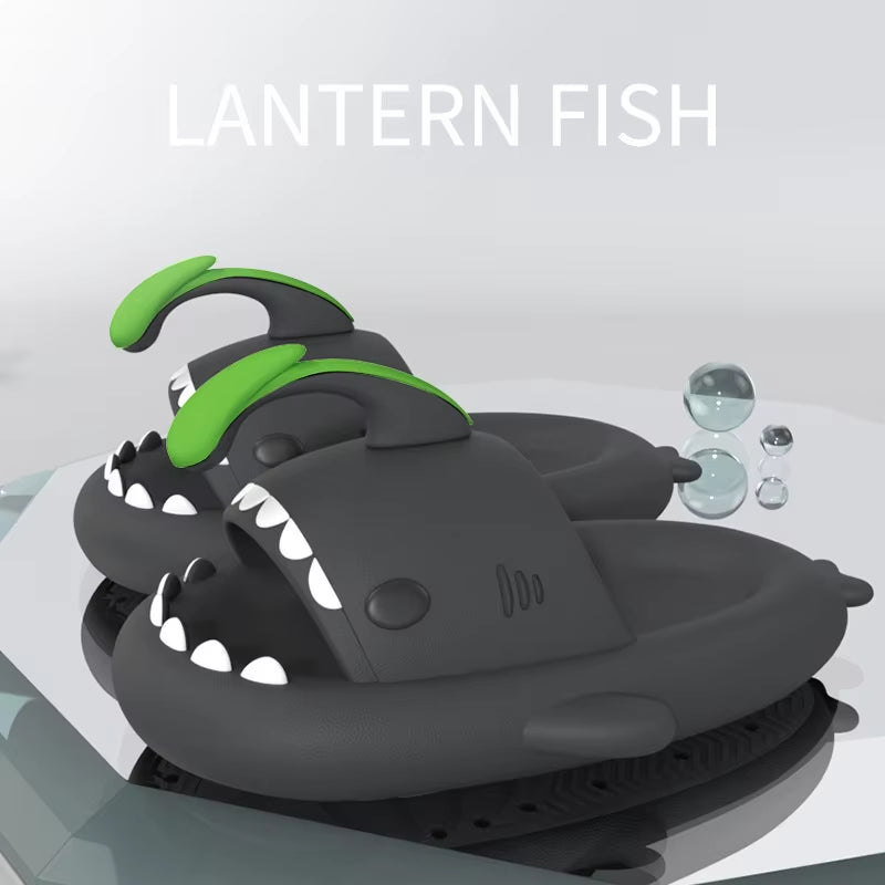 Cute Shark Slippers for Women & Men Summer Platform Night Glow-In-The-Dark Indoor Beach Slides Home Street Wear DIY Accessory