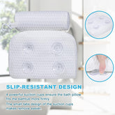 Bath Pillow for Tub Support Neck and Back, Bathtub Pillow Bath Accessories for Bathtub Women, Hot Tub Accessories for Adults White