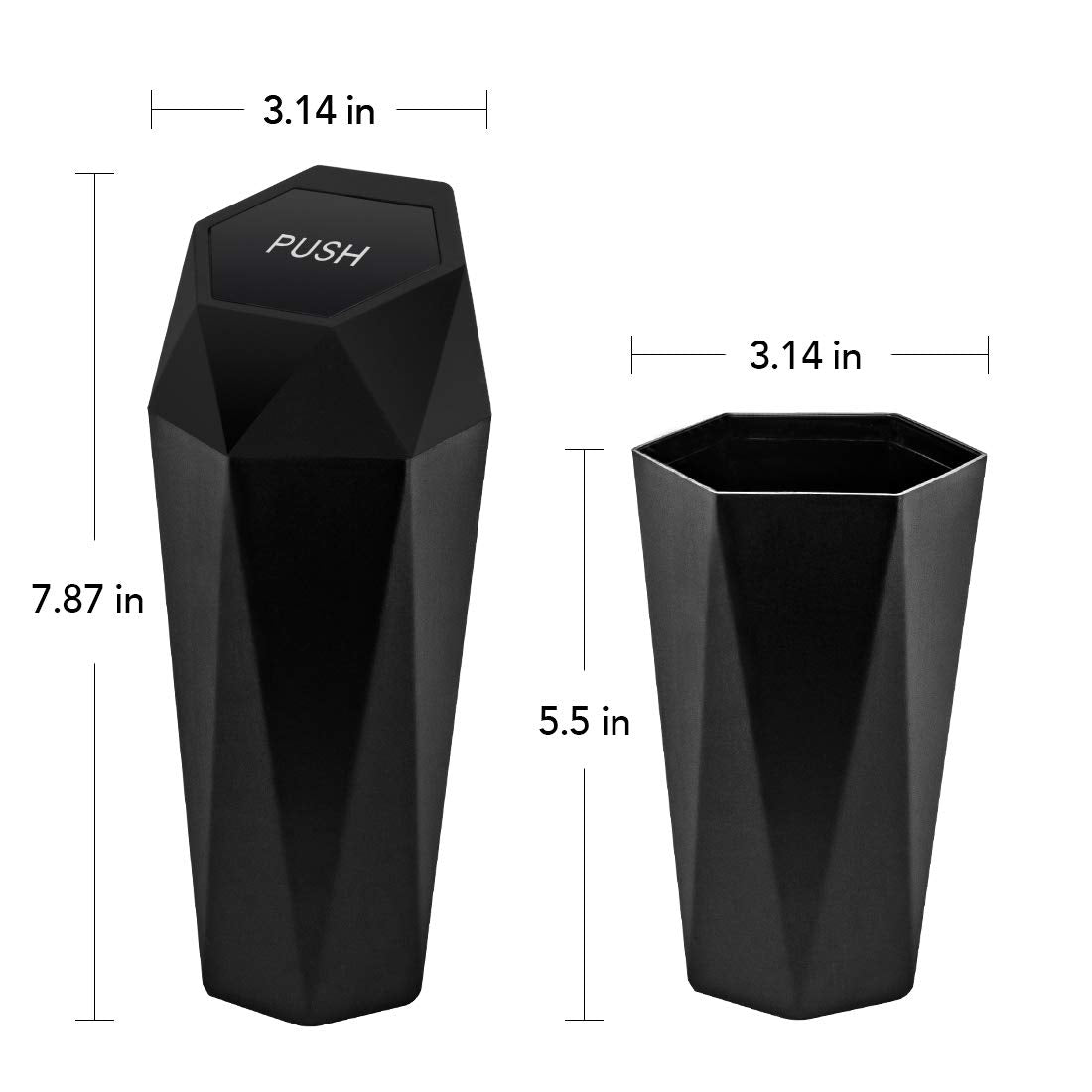 Car Trash Can with Lid - 1-Pack, Interior Accessories for Vehicles, Leakproof Garbage Can with 30 Detachable Trash Bags, Multipurpose Organizers and Storage Solutions for Home and Office