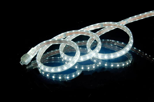 UL Listed, 50 Feet, Super Bright 13500 Lumen, 6000K Pure White, Dimmable, 110-120V AC Flexible Flat LED Strip Rope Light, Commercial Grade, Indoor Outdoor Use, Ready to Plug N Shine