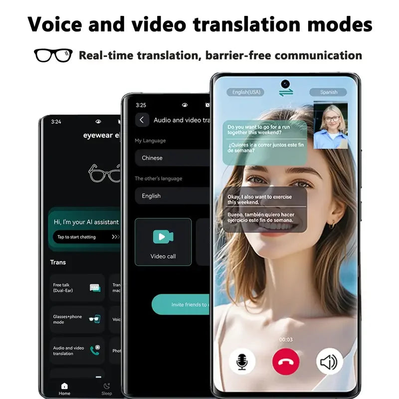 AI Smart Glasses,Ai Chat Deepseek R1 and Gemini-2.5 with 164 Translations Supported,Bluetooth Glasses for Men Women,Music Playback & Hands-Free Calling,Physical Color Changing Lens,Ip67 Waterproof
