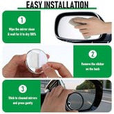 4 Pcs Blind Spot Car Mirrors Wide View Angle Glass round Side Rear Adjustable