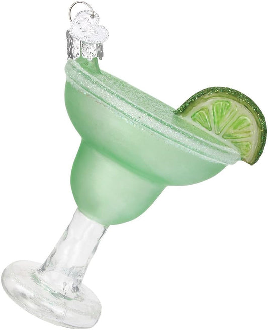 Margarita Glass Blown Ornament for Christmas Tree, Handcrafted Holiday Decoration, Adult Beverages Collection
