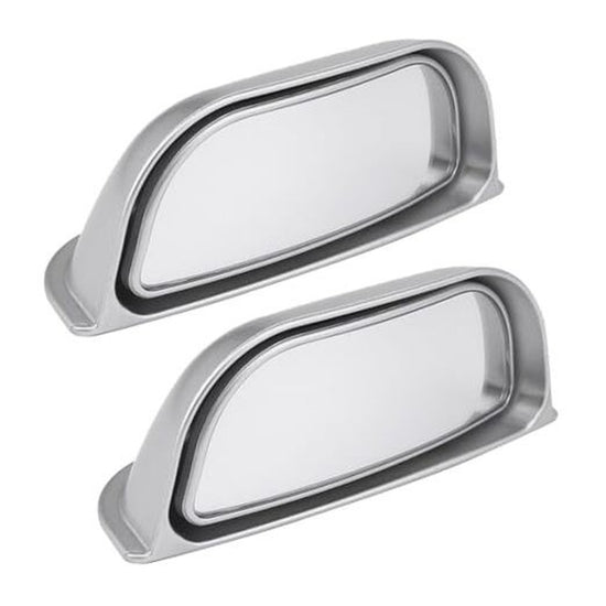 2PCS Adjustable Blind Spot Mirrors for Car Rear Seat - Wide Angle Convex Silver
