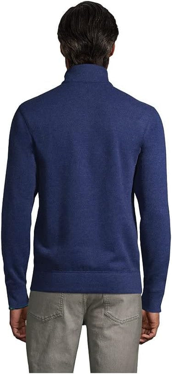 Mens Bedford Rib Quarter Zip Heather Medium Denim Heather Regular X-Large