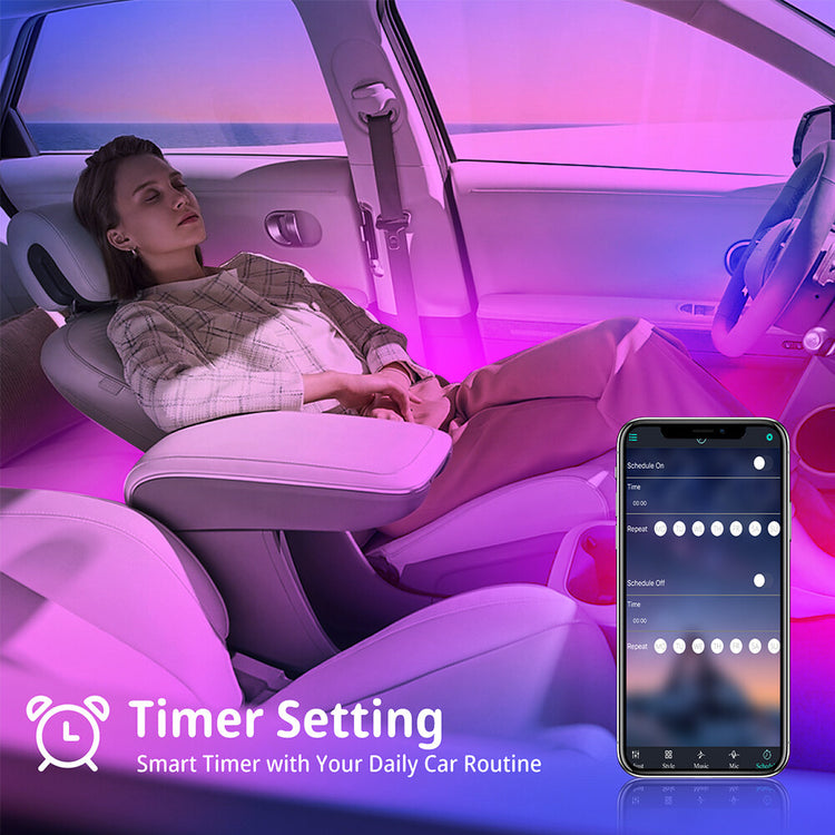 RGB LED Car Interior Accessories Floor Decorative Atmosphere Strip Lamp Lights