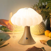 Wooden Mushroom Lamp, Mushroom Bedside Table Light, 3 Colors Adjustable LED Small Night Light