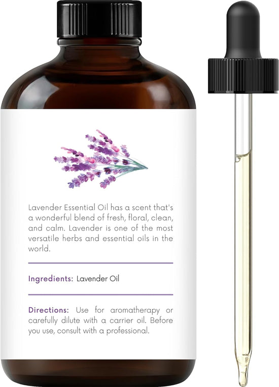 Lavender Essential Oil – Huge 4 Fl Oz – 100% Pure and Natural – Premium Grade Essential Oil for Diffuser and Aromatherapy, Skin, Massage, Candle and Soap Making Fragrance