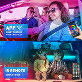 RGB LED Car Interior Accessories Floor Decorative Atmosphere Strip Lamp Lights