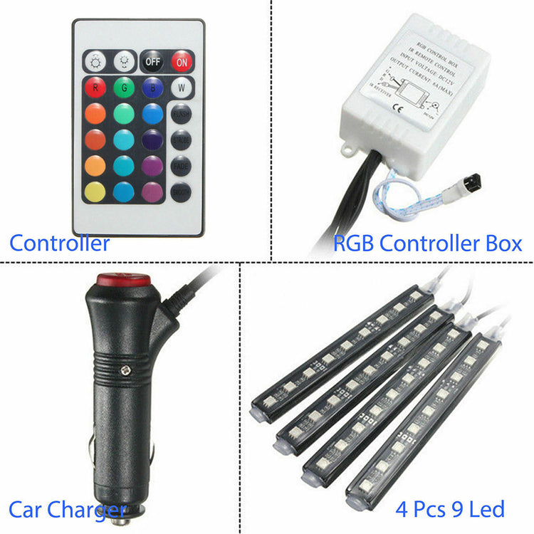 RGB LED CAR Interior Accessories Floor Decorative Atmosphere Strip Lamp Lights