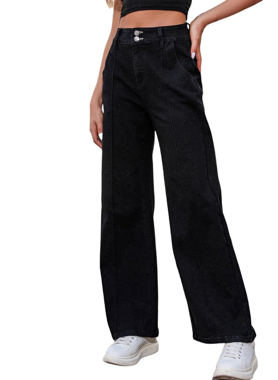 Womens Flare Jeans High Waisted Wide Leg Baggy Jeans for Women Stretch Denim Pants