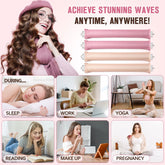 Velvet Fabric Heatless Curling Set-Flexi Rods with Hook-Heatless Curling Rod Headband for All Hair Types- Comfortable & Heatless