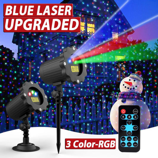Snowflake Projector Lights, Rotating LED Projection Light, Snowfall Landscape Lamp for Indoor Outdoor Halloween Xmas New Year Party